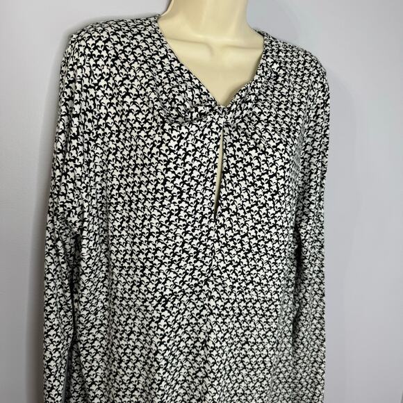 Boden Empire Knot Midi Jersey Dress Strech Black Lily Sprig Long Sleeve 16-18R - Picture 10 of 12